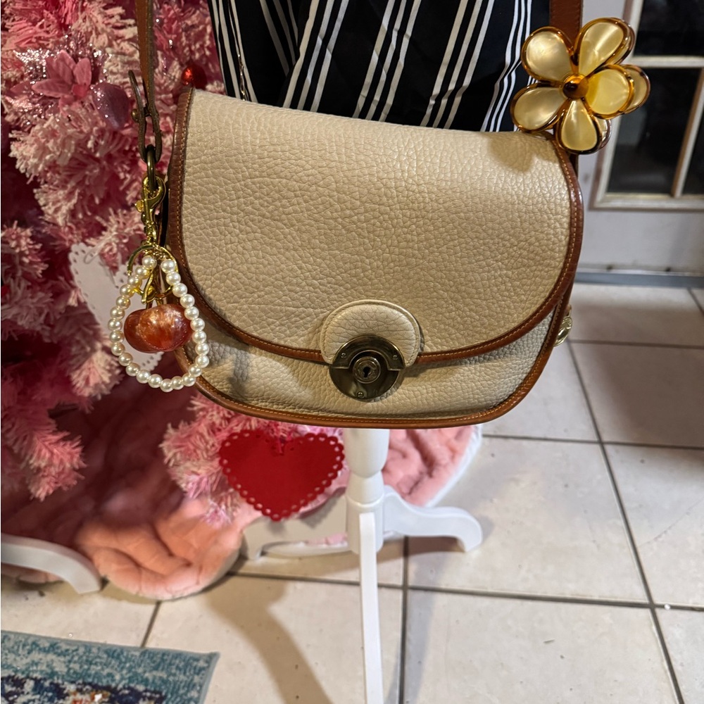 Dooney & Bourke Cream and Brown Crossbody Bag
